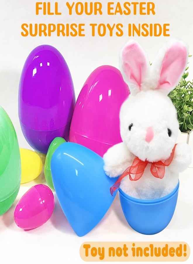 LUKBERA 12Pcs Jumbo Plastic Bright Easter Eggs, 6’’ Fillable Assorted Solid Colors Empty Surprise Eggs for Easter Eggs Hunt Easter Basket Stuffers Fillers Classroom Treats - Image 4